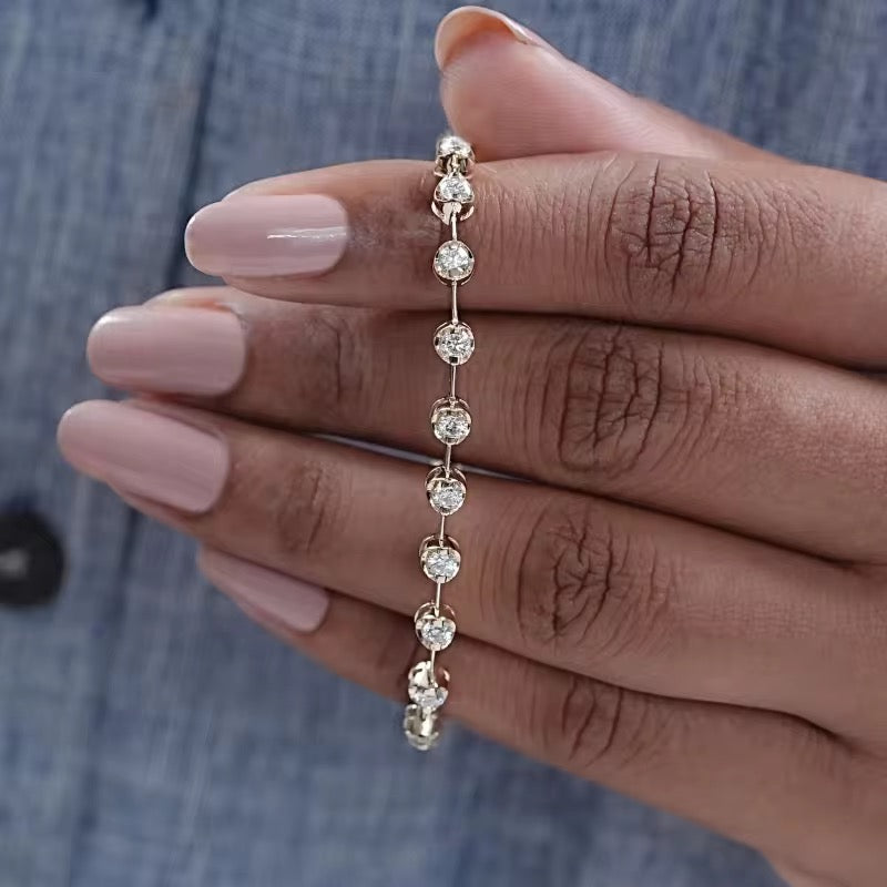 Złota bransoletka z diamentami laboratoryjnymi.  Wycena indywidualna