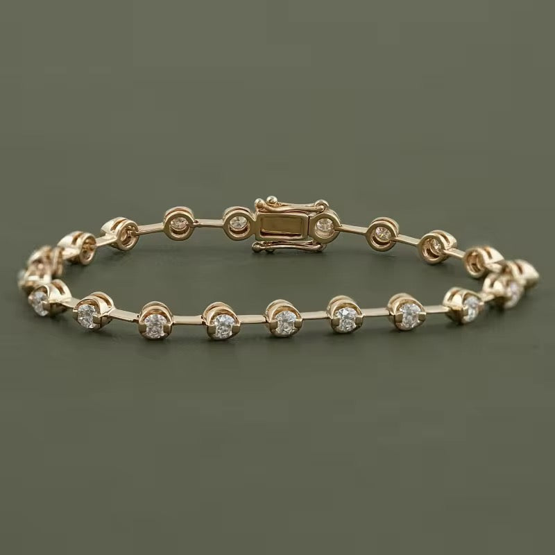 Złota bransoletka z diamentami laboratoryjnymi.  Wycena indywidualna