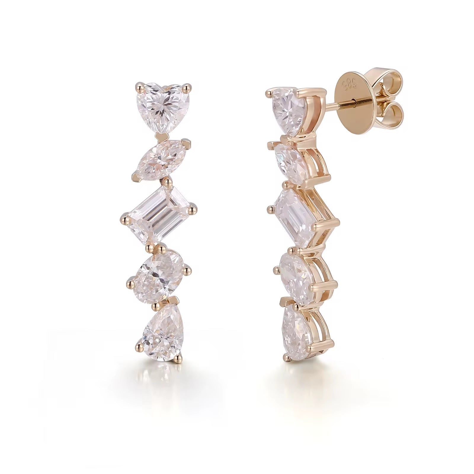 Kolczyki z diamentami laboratoryjnym 4,46ct w złocie 585