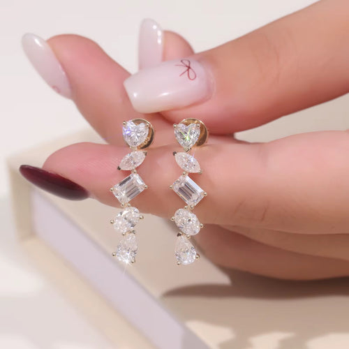 Kolczyki z diamentami laboratoryjnym 4,46ct w złocie 585