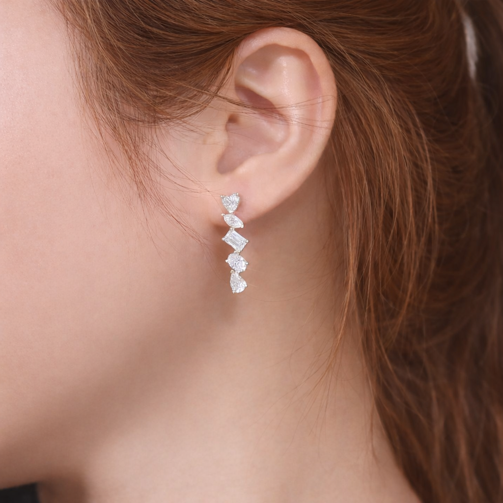 Kolczyki z diamentami laboratoryjnym 4,46ct w złocie 585