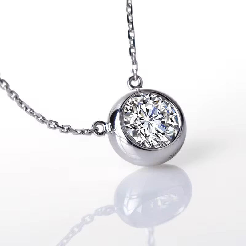 Naszyjnik z diamentem laboratoryjnym 2ct w 14k złocie (próba 585)