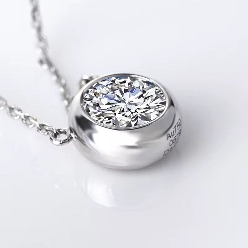 Naszyjnik z diamentem laboratoryjnym 2ct w 14k złocie (próba 585)