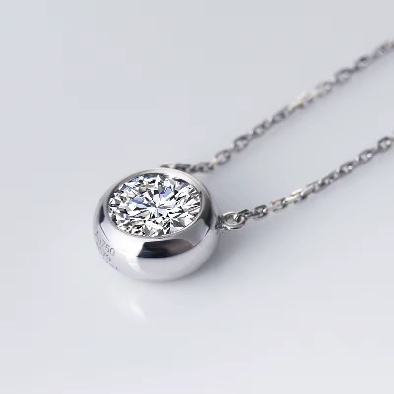 Naszyjnik z diamentem laboratoryjnym 2ct w 14k złocie (próba 585)